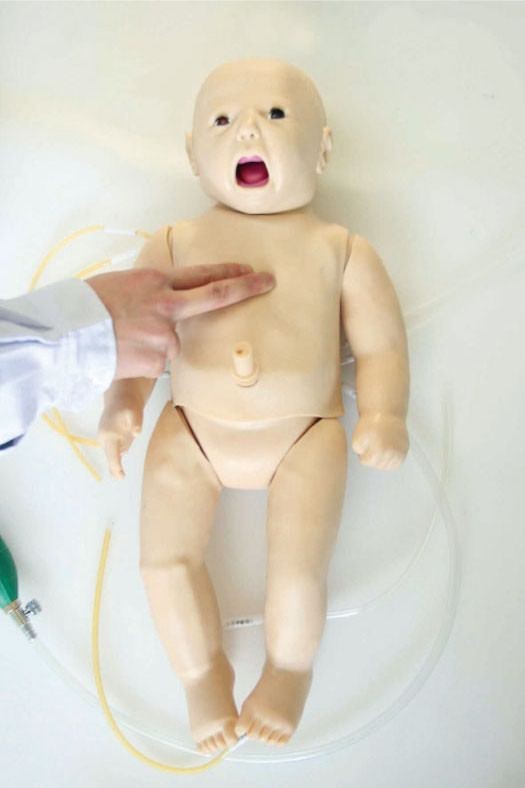 Manequim pediatra da simulação do Neonate com gestão da via aérea para o treinamento de habilidades da emergência