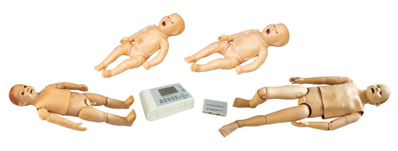 Manequim da auscultação da criança com ruído cardíaco normal e anormal, simulador paciente