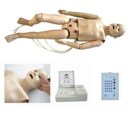Multi - manequim pediatra funcional da simulação com a cânula da traqueia para a formação dos hospitais